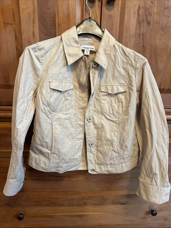 Coldwater Creek Jackets & Blazers - Coldwater Creek Beige Button-Front Utility Jacket